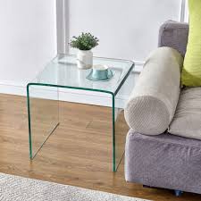 Glass End Side Table For Living Room
