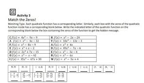Matching Type Each Quadratic Function