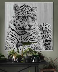 Black And White Cheetah Glass Wall Art