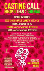 Find open casting calls & auditions near you. Casting Call For Malayalam Movie Rosapoo Star Casting Calls