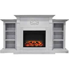 Cambridge Sanoma 72 Electric Fireplace With Log Display White Cam7233 1whtlg2