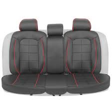 Black Leather Rear Bench Seat Cover