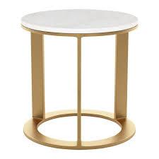 Zuo Helena White And Gold Side Table