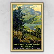 homeroots 30 in multicolor vine 1920s adirondack mountains wall art