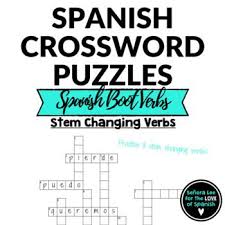 Spanish Stem Changing Verbs Spanish Boot Verbs Crossword