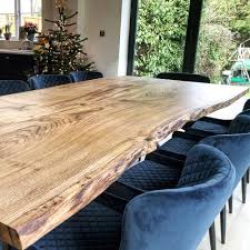 Live Edge Oak And Resin Dining Table