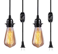 Vintage Plug Hanging Light Kit Industrial Style Pendant Lighting E26 E27 Lamp 822361445067 Ebay