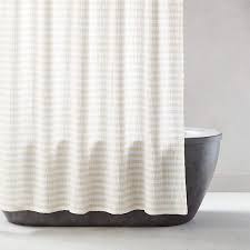 organic cotton striped shower curtain