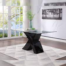 Acme Furniture Pervis Black Glass 36 In