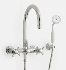 Miramar Wall Mounted Tub Filler With Handshower Polished Nickel