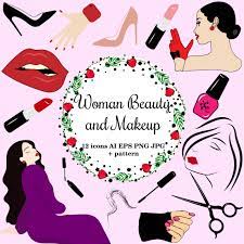 woman beauty and makeup logo and icon