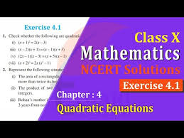 Class 10 Maths Chapter 4 Exercise 4 1