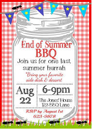 Backyard End Of Summer Bbq Party Invitation By
