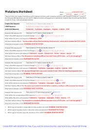 Pcr amplification by multiplex pcr of several. Mutations Worksheet Answer Key Biology