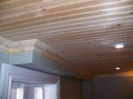 Basement Pine Ceiling Small Bedroom