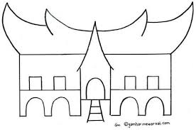 Gambar mewarnai rumah gadang adat minangkabau sumatera barat. Gadang Traditional House Coloring Pages Gambar Sketsa Kartun