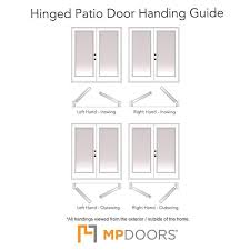 Mp Doors 60 In X 80 In Fiberglass Smooth White Right Hand Inswing Hinged 3 4 Lite Patio Door With 4 Lite Sdl