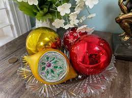 Vintage Glass Ornaments Red