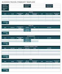 free itinerary templates smartsheet