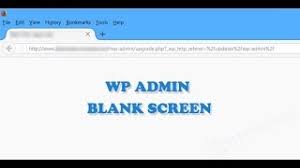blank wordpress admin panel