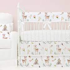 Crib Bedding Girl Woodland Nursery