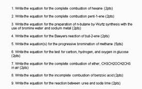 Equation For The Complete Combustion
