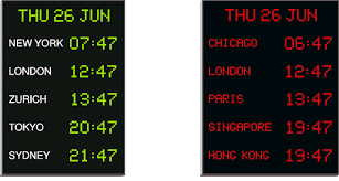 Time Zone Wall Clocks With 50mm