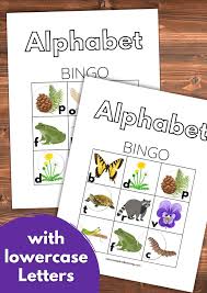 alphabet bingo game nature inspired