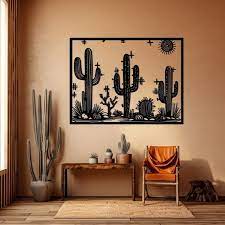 Western Metal Cactus Wall Art