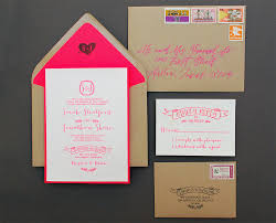Diy Tutorial Neon Kraft Paper Wedding Invitations