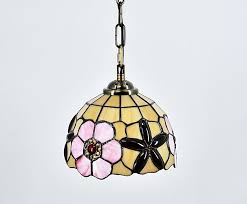 Pink Glass Chandelier Tiffany Handmade
