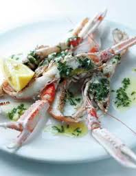 grilled langoustines with garlic and