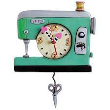 Stitch Sewing Machine Wall Clock With
