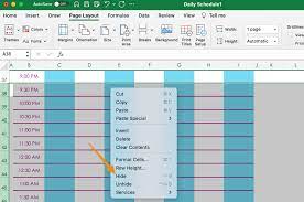 how to make a schedule in excel with