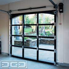 full view glass metal garage doors