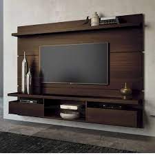 Brown Wall Mounted Wall Mount Wooden Tv