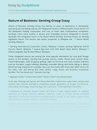 China national oil and gas exploration development company (cnodc): Nature Of Business Genting Group Free Essay Example