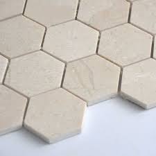 Hexagon Beige Marble Stone Mosaic Tile