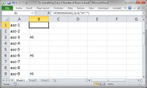value every x number of rows in excel