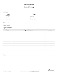 Meeting Agenda Template Microsoft Word Business Forms Meeting