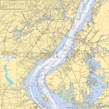 Delaware Wilmington Delaware River Nautical Chart Decor