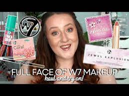 testing a full face of w7 makeup