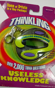 Oct 25, 2021 · these hard trivia questions will answer those truly useless facts that you may have never even wondered about. Thinkling Useless Knowledge Electronic Trivia Game By Mattel 2k Questions 8 Up 1838236949