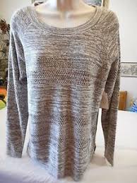 Womens St Johns Bay Taupe Shadow Ivory Knit Sweater
