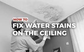 how to fix water stains on the ceiling