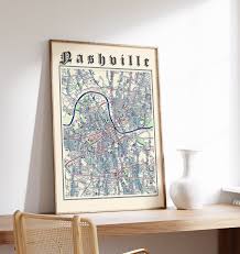 Nashville Map Print Classic Map Of
