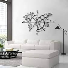 Choose smaller pieces for narrow walls and larger canvas wall art pieces for big walls. Sculptures World Map Compass Metal Wall Decor Metal Wall Art Decor 3d Metal Sculpture Metal Wall Decor For Home Office Bedroom Living Room Outdoor Decoration 38x24 Inches Home