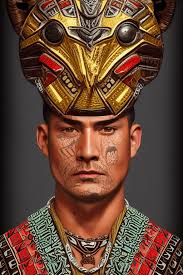 aztec warrior concept art portrait