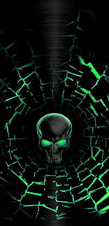 hd neon green skull wallpapers peakpx
