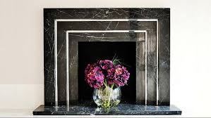 Nero Marquina Marble Fireplace And